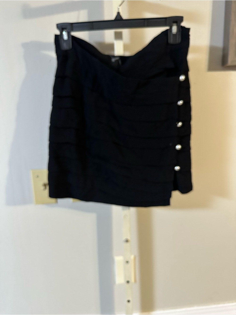 Forever 21 Black Mini Skirt with Side Buttons